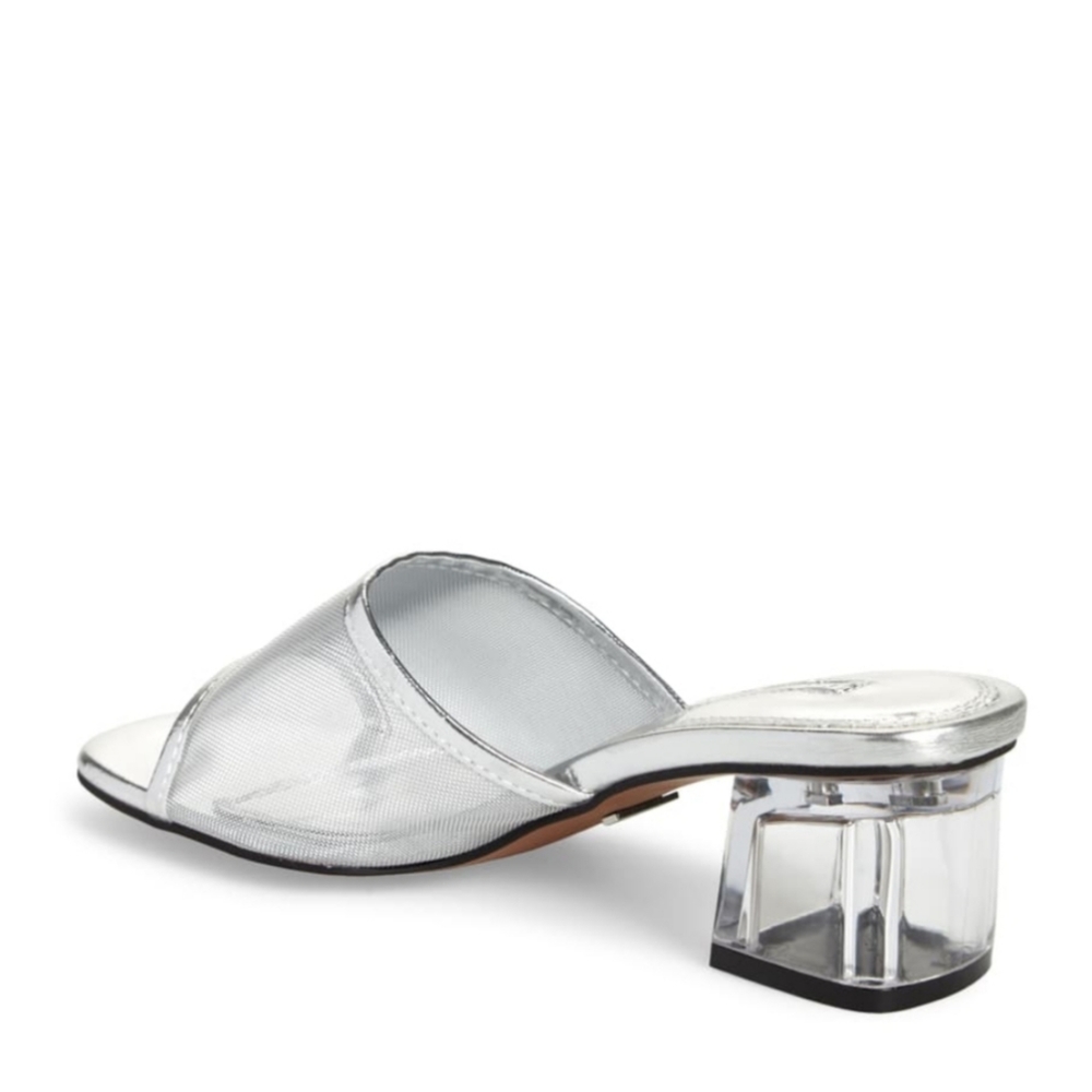 NEW*** Mesh Dusty Silver Block Sandals